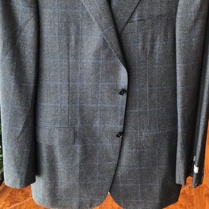 CANALI 2-piece Suit Grey/Blue Windowpane NEW